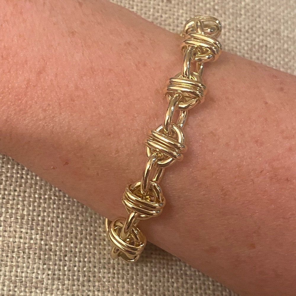 New gold chunky chain bracelet, adjustable length
